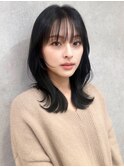 簡単スタイリングヘアセンターパートゆるふわロングハイレイヤー