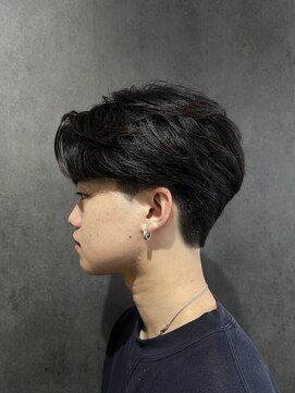 ニコ トウキョウ ヨコハマ(nico) メンズセンターパートウルフセンターパートニュアンスパーマ襟足