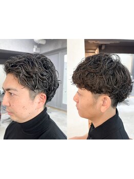 メンズからも高い支持率を誇る<egerie>【白髪染め/白髪ぼかしハイライト/ボブ/メンズ/メンズパーマ/men's】