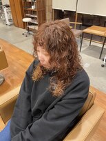 シーツー 川口店(C2)&nbsp;ロングレイヤー×スパイラルパーマ×オレンジベージュ