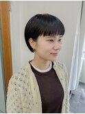 丸みショート×ワイドバング