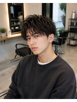 MEN's Baguz MEN'Sカット/ MEN'Sパーマ/ MEN'Sカラー 黒髪マッシュ韓国風ニュアンスパーマ