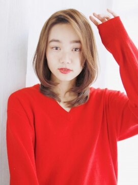 ヘアメイク ナル(hair make nalu) かきあげバングの内巻きレイヤースタイル