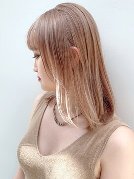 アイティー バイ アルバム 中野店(IT by ALBUM) ライトベージュロング_オリーブカラーハイライトカラー_ba301151