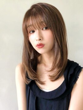 ★ 美髪切りっぱなしボブエアリーロングピンクブラウン時：L111805850｜キリ 表参道(kyli)のヘアカタログ｜ホットペッパービューティー