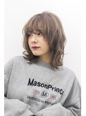 "外国人風アッシュブラウン くびれミディ ミルクティー"