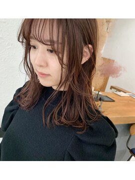 トレス(tresses) セミロング×ピンクベージュ