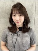 くびれミディアム/レイヤーカット/美人巻き