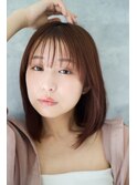 大人可愛い顔周りレイヤーボブ