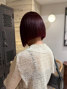 ヲタク(wotaku.) チェリーレッドボルドーカラーワインレッドダークラベンダーボブ