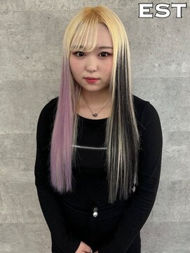 エスト 大阪梅田(EST) レミー100%/53cm☆シールエクステ60枚+ブリーチカラー