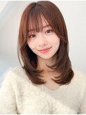 ◎冬の大人美人ヘア×ショコラブラウン艶髪ミディ