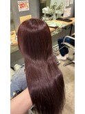ブリーチ無し赤髪
