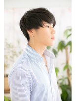 ミック ヘアアンドビューティー 大山店(miq  Hair&Beauty)&nbsp;ソフトツーブロックのサイドグラデーション黒髪マッシュb