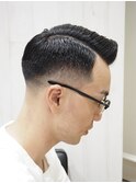王道ジェントルマン七三サイドパートバーバースキンフェード