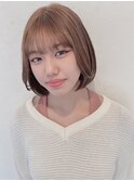 ミルクティベージュ×ボブ