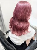 艶感　アッシュピンク　ケアブリーチ　韓国ヘア　カール　透明感