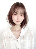 ボブウルフ外国人風カラーオリーブグレージュ透明感20代30代銀座