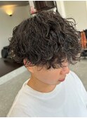 波巻きパーマメンズパーマメンズヘアツーブロックツイストパーマ