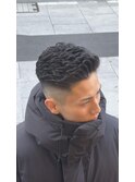 ショートバック　フェード　アイロンパーマ