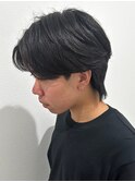 メンズセンターパートニュアンスフェザーパーマ群馬高崎眉毛