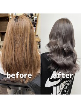 ガルボヘアー 桟橋店(garbo hair) ツヤ感 透明感 グレー ケアブリーチ