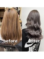 ガルボヘアー 桟橋店(garbo hair) ツヤ感 透明感 グレー ケアブリーチ