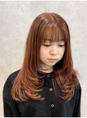 レイヤーカット　オレンジベージュ
