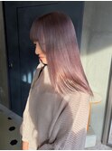 ピンクラベンダーミルクティーダブルカラー透明感カラーブリーチ