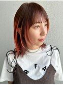 コーラルオレンジ/ナチュラルブラウン/ハッシュボブ