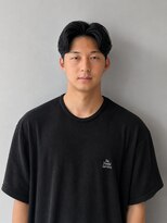 ブラック(BLACK) センターパート/フェザーパーマ/メンズパーマ