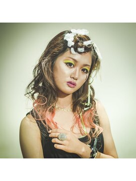 オーバーキャプテンネイキッド(OVER CAPTAIN NAKED) キャンディーピンク♪グラデカラーロング（エクステなし）