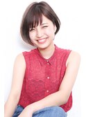 アシメショートエアリーショートグレージュナチュラルボブ