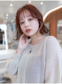 大人かわいいふんわりカールショコラアッシュレイヤーボブ