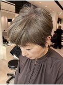 ほとんど白髪だからこそブリーチなしで作れるグレージュ50代60代