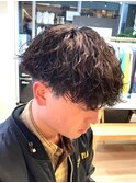 ツイストスパイラルパーマ波巻きスパイラル刈り上げマッシュ