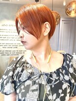 ロンドジェネルーズ 柏(Lond generous)&nbsp;【小林翼】ワンブリーチでアプリコットなオレンジショート