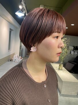 ハル ヘアスタジオ(haRu hair studio) マッシュショート×ピンクベージュ
