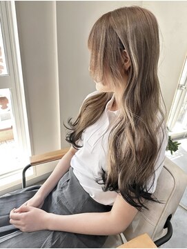 マリン(Marine) 20代30代ミルクティーベージュブラック裾カラーエンドカラー