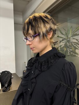 レコ 渋谷(LECO) ブロンドとブラックのコントラストショート