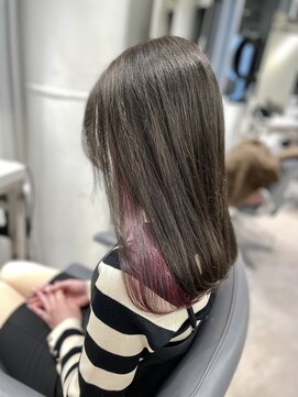 ユーフォリア 渋谷グランデ(Euphoria SHIBUYA GRANDE) インナーカラー イヤリングカラー ピンクラベンダー グレージュ