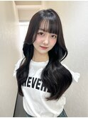 顔まわりレイヤー 艶カラー 暗髪 韓国風 髪質改善 福岡美容室