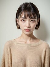 マニッシュ(Mannish) 大人可愛いミニボブ|小顔見せ前髪ありスタイル◎20代30代40代