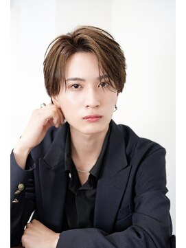 オーシャントーキョー 心斎橋(OCEAN TOKYO WEST) シースルーセンターパートツーブロックラウンドマッシュウルフ