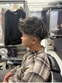 MEN’S HAIR/ブルーブラック/フェザーパーマ/草津