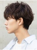 メンズ 爽やかマッシュショート×ニュアンスパーマ
