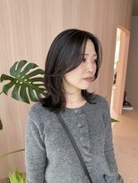 オン キャナルシティ博多前店(on)&nbsp;【哉汰】ミディアムレイヤー/くびれミディアム/前髪無し20代