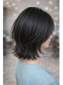 ◎小顔外ハネミディアムレイヤー×大人美人アッシュグレージュ