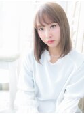 透明感ミルクティーアッシュ艶感ストレートロブa小山10代20代