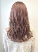 ピンクベージュふんわりロングパーマレイヤーブリーチなしp浦和!